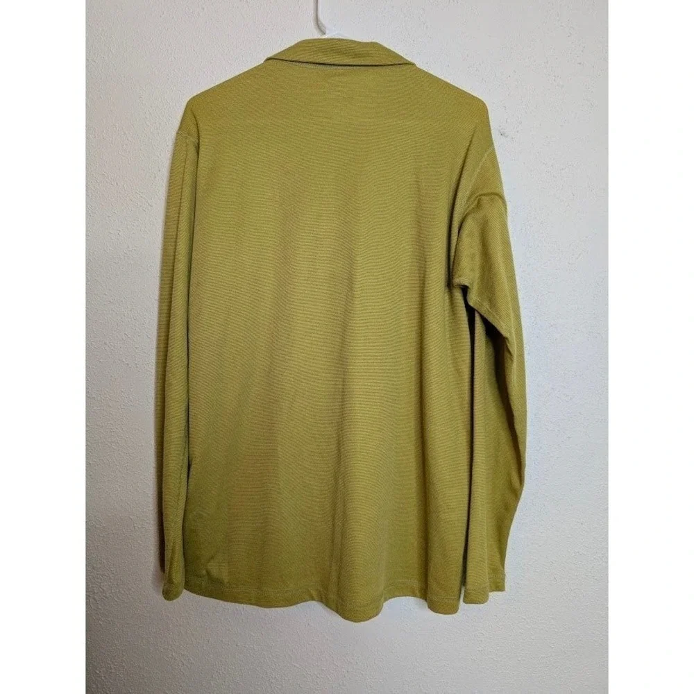 Patagonia‎ Mens Large Long Sleeve Capilene 1/4 Zip Pullover Green Outdoor Hiking